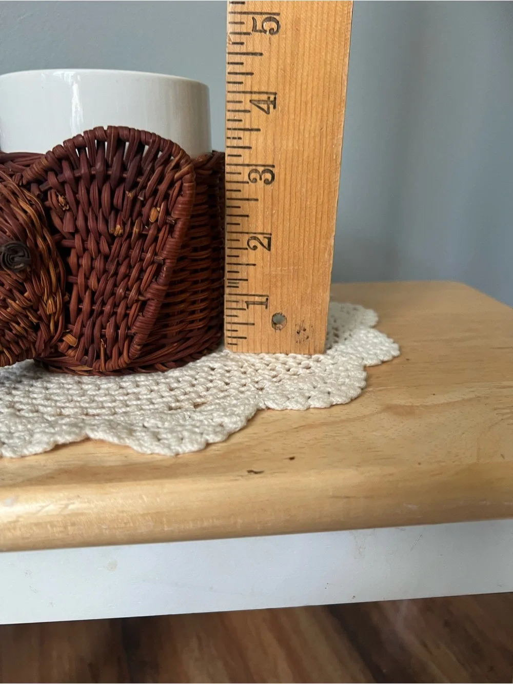 Vintage Handwoven Trunk Up Elephant Basket Planter Rich Brown Retro Wicker Boho